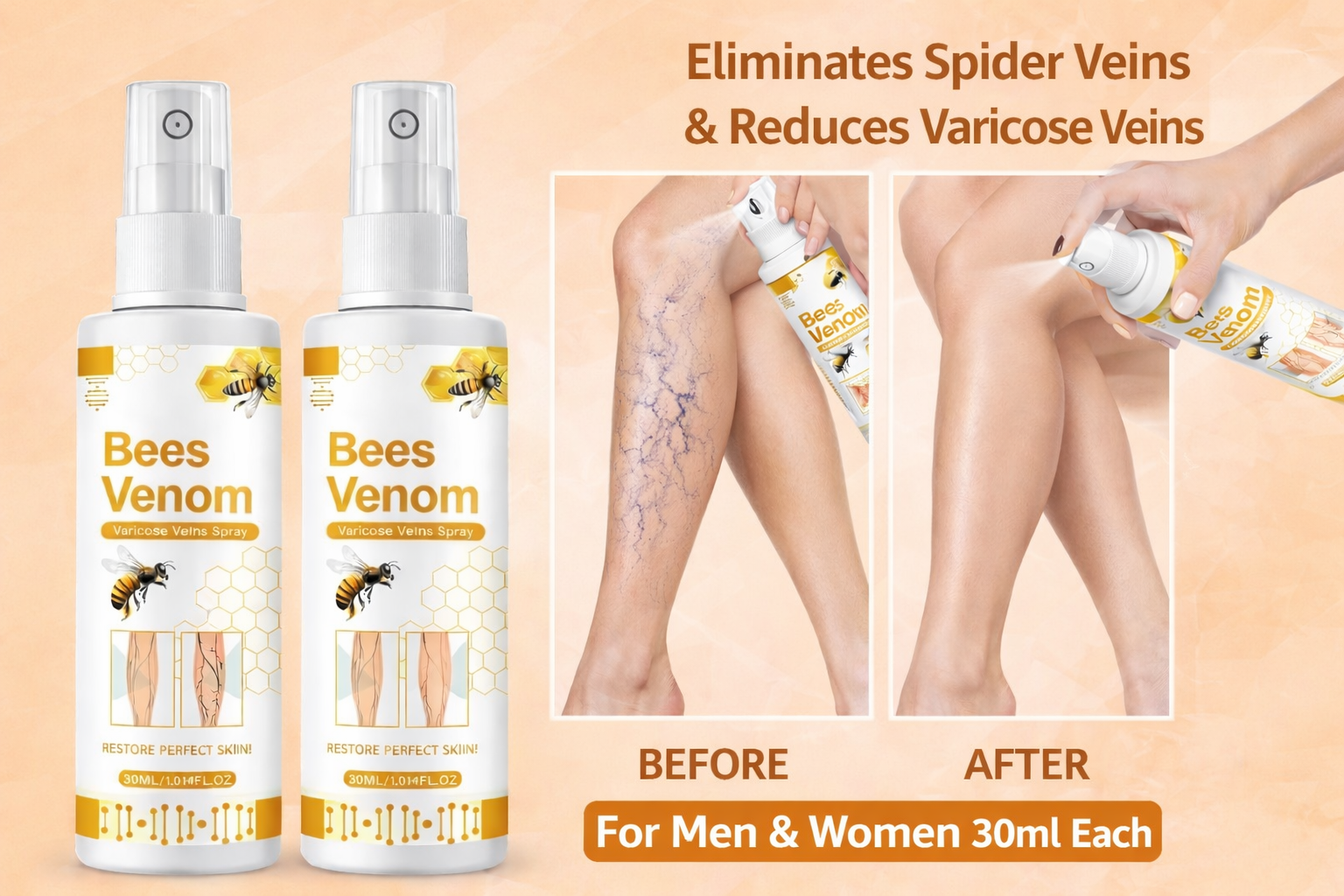 Bee Venom Spider Veins Spray Pack of 2